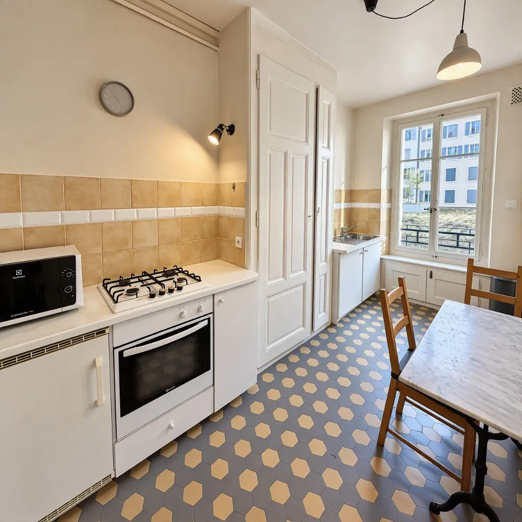 Separate Küche mit Essbereich